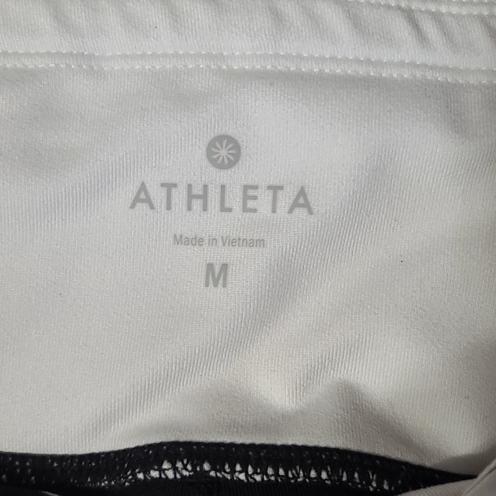 Athleta White & Black Striped Relay 2.0 Capri Leggings - Picture 6 of 15